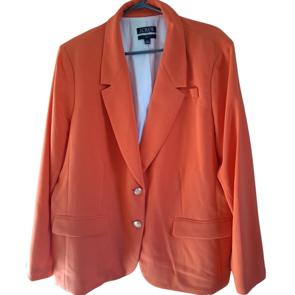 J.Crew Willa Orange 2 Button Blazer Size 20 Pockets